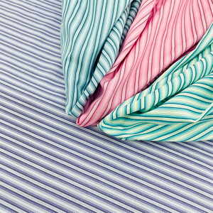 2023 New Polyester Cotton Blended Striped Fabric Summer Popular Color Series Women's Wear Brand SHEIN Special Supply Fabric