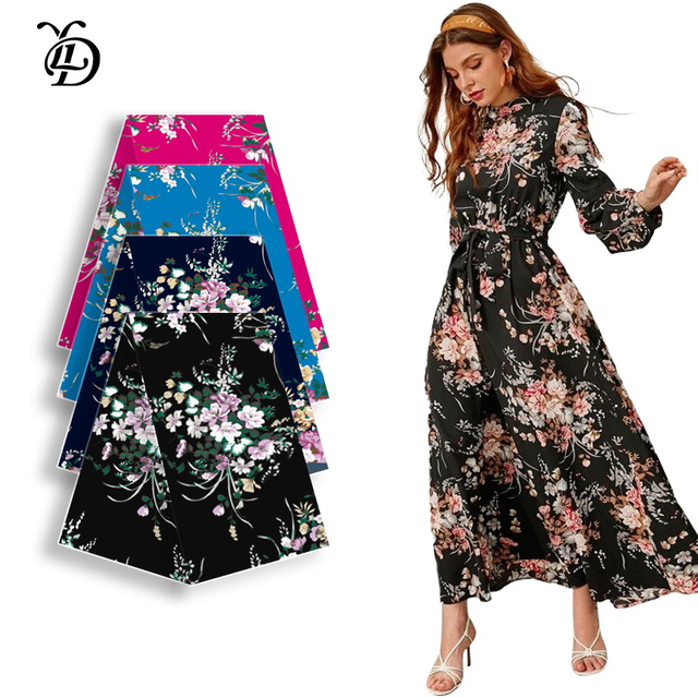 2023 New Fashion Printed Fabric Spring Summer Polyester Stretch Floral Dress Fabric [SY802]